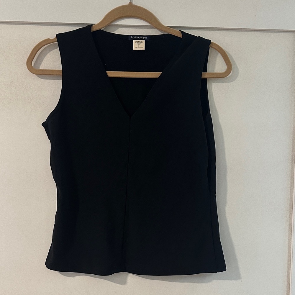 Boston Proper Classic Black Sleeveless Top